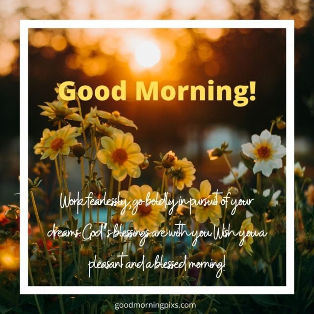 Gm spiritual message flowers sunrise
