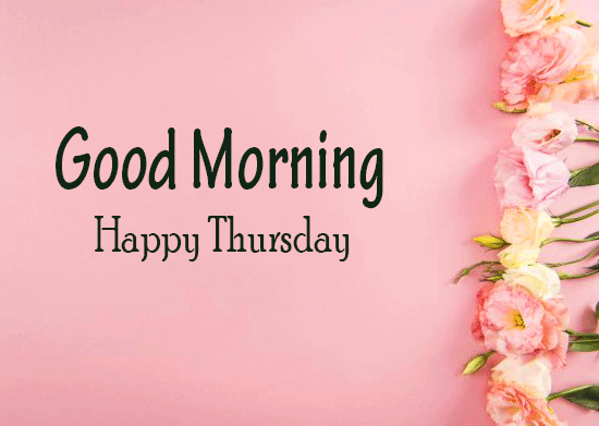 Good Morning Happy Thursday Pink Floral Wallpaper