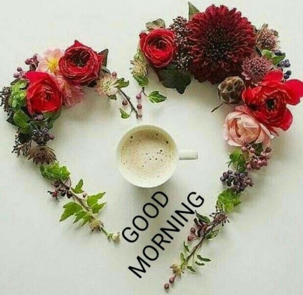 Good Morning Flower Hearts Coffee 623x608