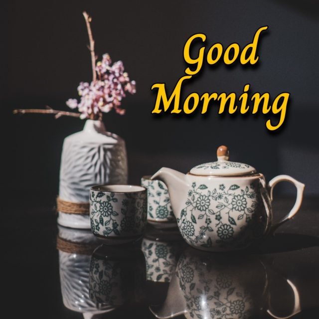 Good Morning With Coffee And Flowers