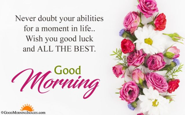 Motivational Good Morning All The Best Wishes Quote With Flower Hd Wallpaper